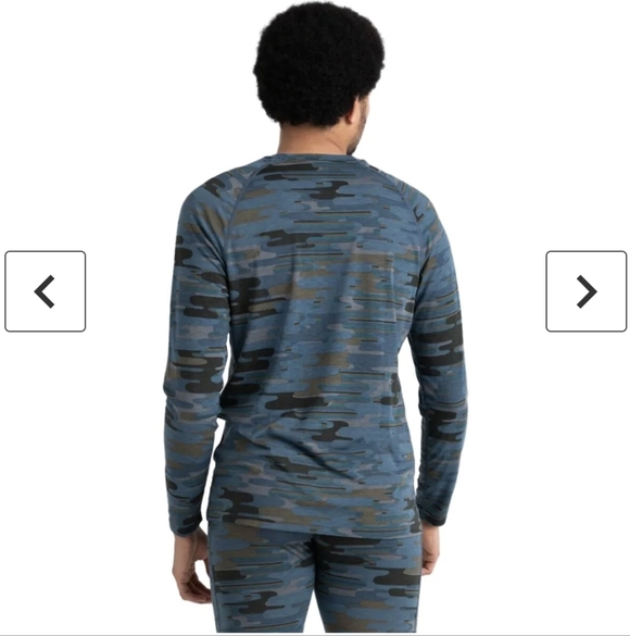 SAXX Blue Camo Crew-Neck Merino wool Baselayer Slim Fit Long Sleeve Top Size: S - Picture 5 of 15